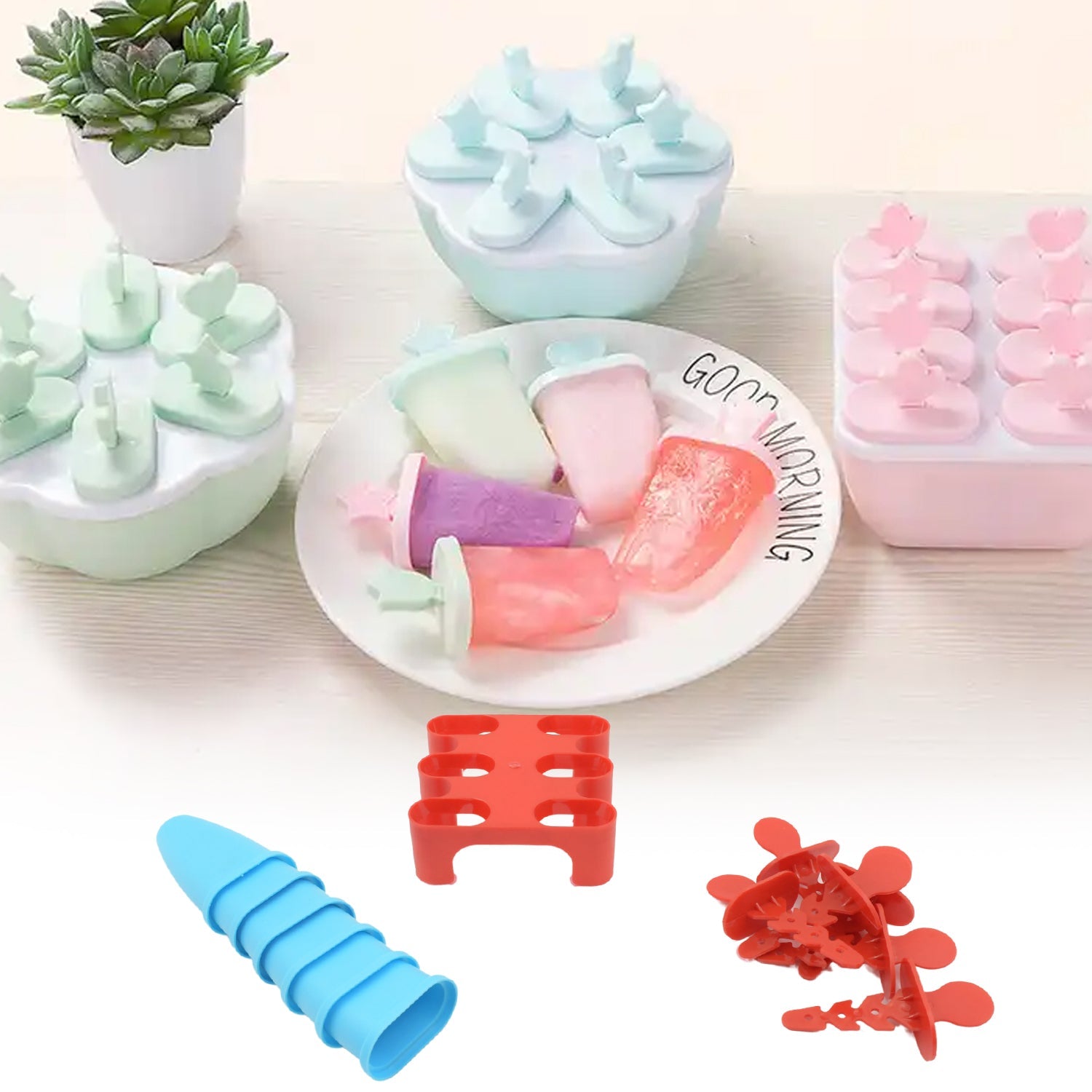 2396 Ice Candy Maker 6 pcs Set Kulfi Maker Ice Candy Mould Clear Popsicle Mold Homemade Ice Pop Maker Reusable Easy Candy Chocobar Kulfi Mould Tray with Sticks 2396 Ice Candy Maker 6 pcs Set Kulfi Maker Ice Candy Mould Clear Popsicle Mold Homemade Ice Pop Maker Reusable Easy Candy Chocobar Kulfi Mould Tray with Sticks